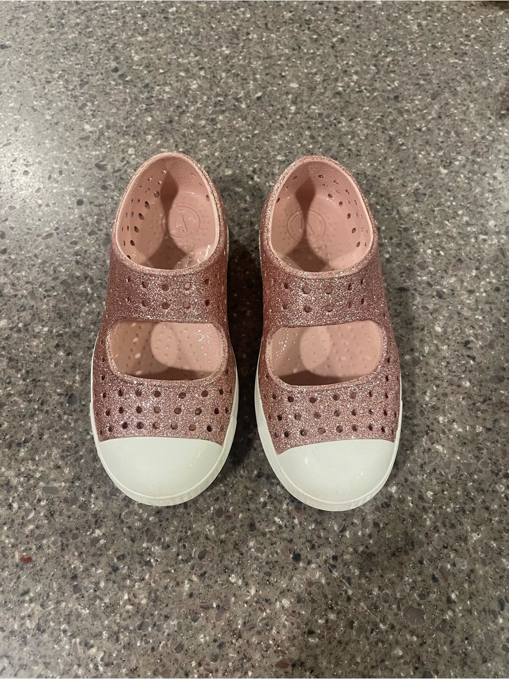 Native Glitter Mary Jane Shoes in Rose Gold